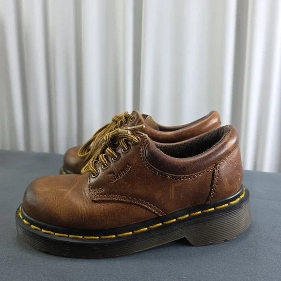 Dr. Martens Kids 13 Lace Up Leather Oxford Shoes Oiled Brown Classic Academia - Picture 4 of 9